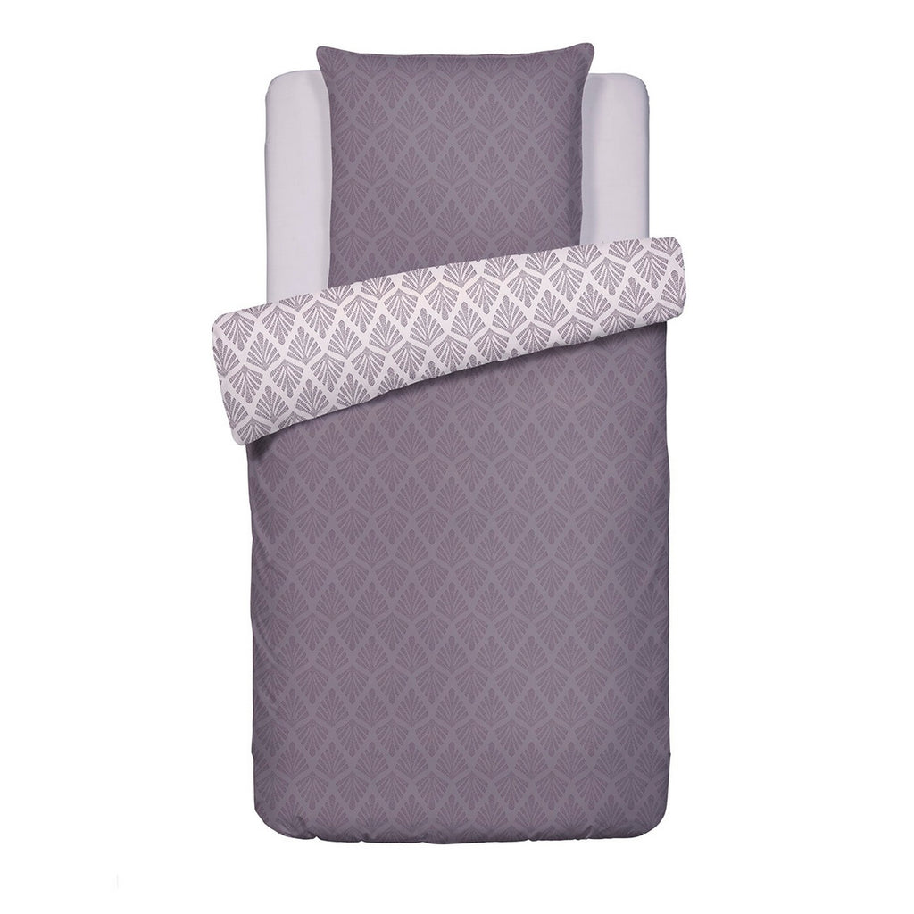 Funda Nórdica + Funda de Almohada de Satén de Algodón - Vibrance Végétale Morado Oscuro / Morado Claro