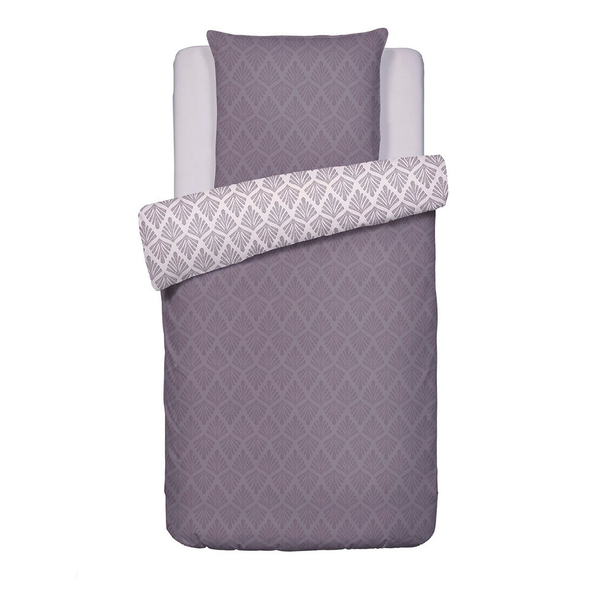 Funda Nórdica + Funda de Almohada de Satén de Algodón - Vibrance Végétale Morado Oscuro / Morado Claro