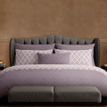 Funda Nórdica + Funda de Almohada de Satén de Algodón - Vibrance Végétale Morado Oscuro / Morado Claro