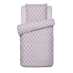 Housse De Couette + Taie D'Oreiller Satin De Coton - Vibrance Végétale Violet Clair / Violet Clair