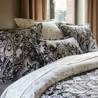 Taie De Traversin Satin De Coton - Paisley Gris Clair