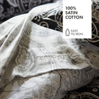 Taie De Traversin Satin De Coton - Paisley Gris Clair