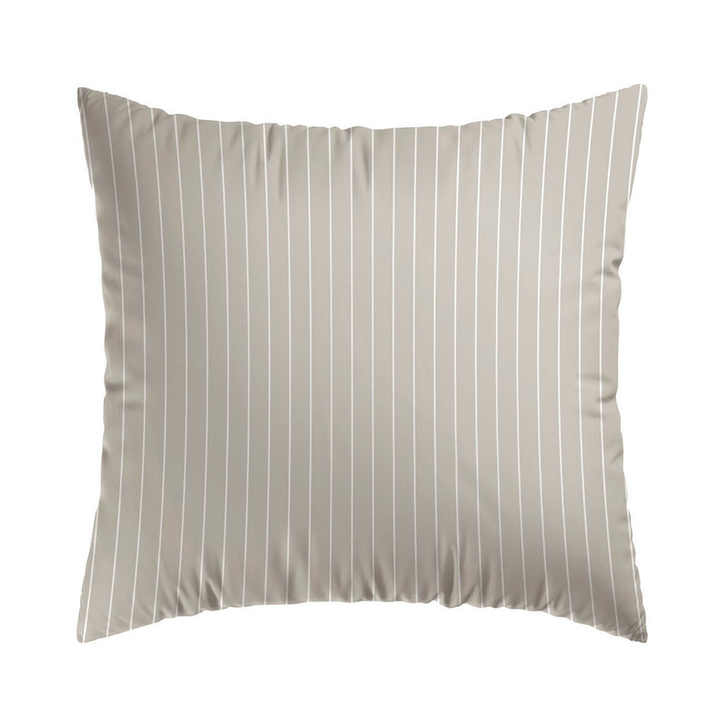 Juego de 2 fundas de almohada de satén de algodón Classic Stripes Taupe