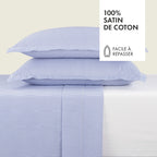 Ensemble De Draps Coton Percale - Lyon Bleu Clair