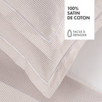 Set De 2 Taies D'Oreiller Coton Percale - Lyon Taupe
