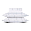 Ensemble De Draps Satin De Coton Motif À Carreaux Blanc / Bleu