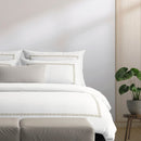 Cotton Satin Bolster Case - Maison Royale Gray / White