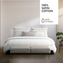 Cotton Satin Bolster Case - Maison Royale Gray / White