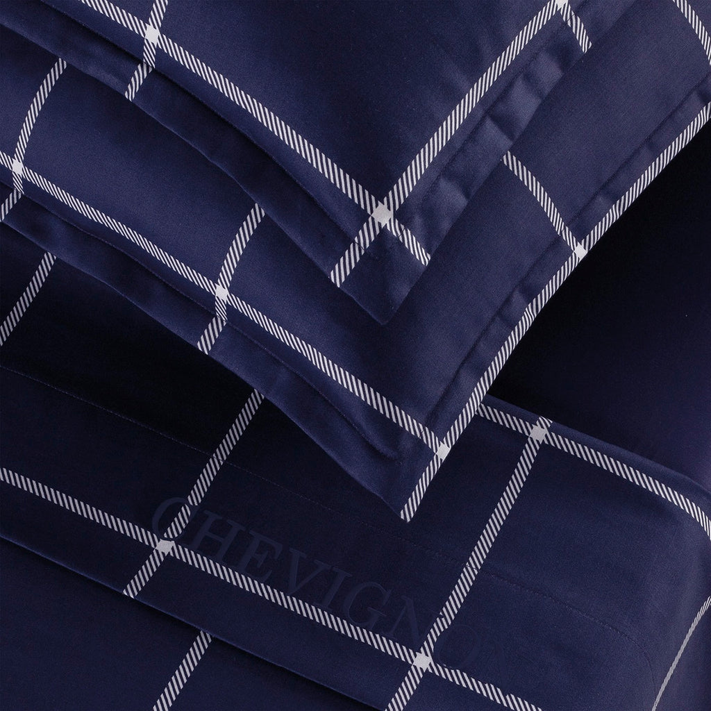 Taie D'Oreiller Satin De Coton - Arthur Bleu Foncé