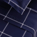 Cotton Satin Flat Sheet - Arthur Dark Blue