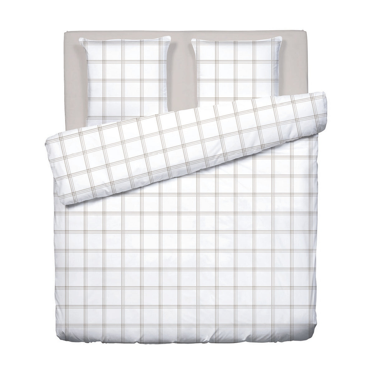 Funda nórdica + Funda de almohada de satén de algodón - Aaron Taupe
