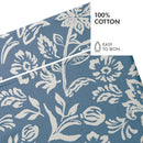 Cotton Satin Flat Sheet - Bleu Jardin Bleu