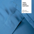 Taie D'Oreiller Satin De Coton - Uni 1 Baratta Bleu 05