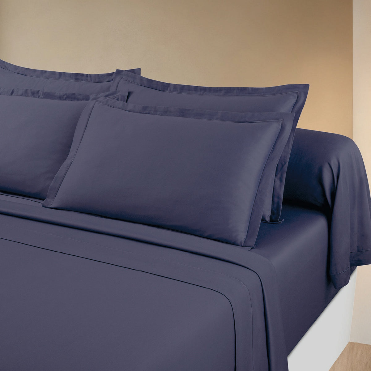 Ensemble De Draps Satin De Coton - Uni 1 Baratta Bleu 06