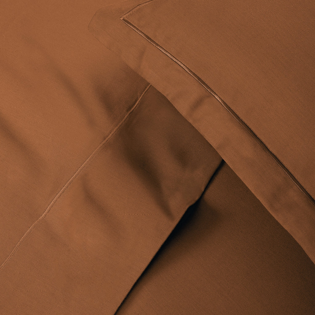 Taie D'Oreiller Satin De Coton - Uni 1 Baratta Marron 01