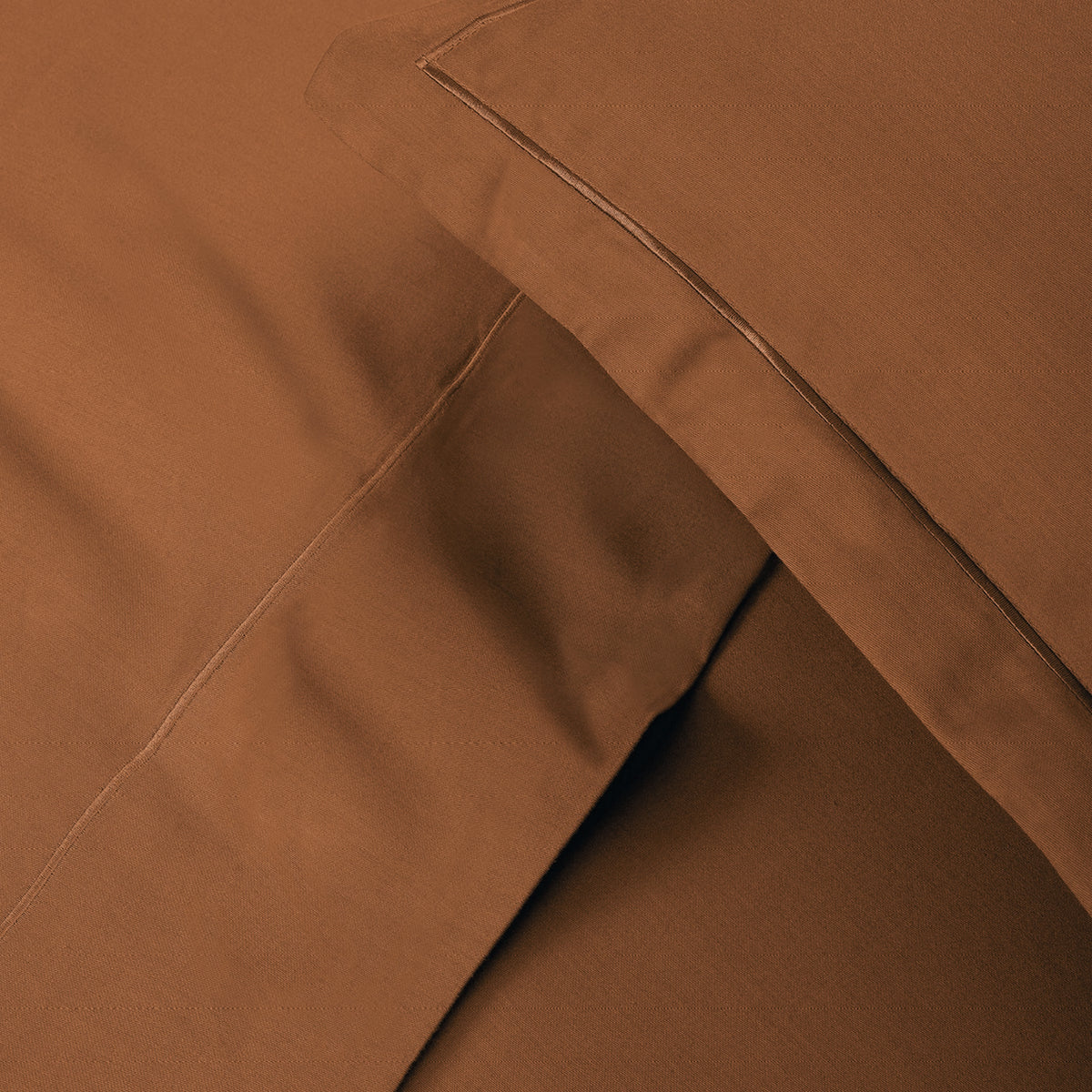 Taie D'Oreiller Satin De Coton - Uni 1 Baratta Marron 01