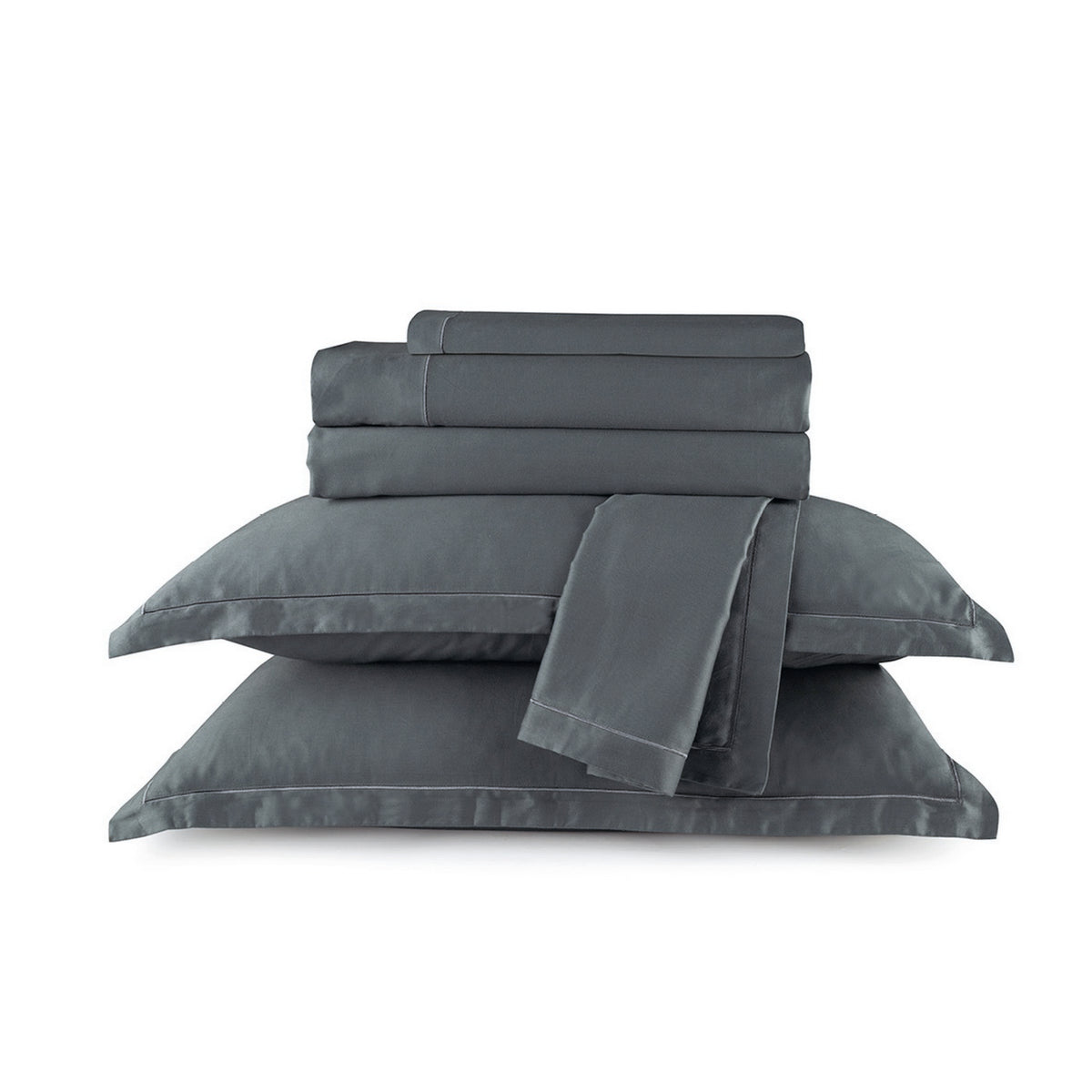 Ensemble De Draps Satin De Coton - Uni 1 Baratta Gris 02