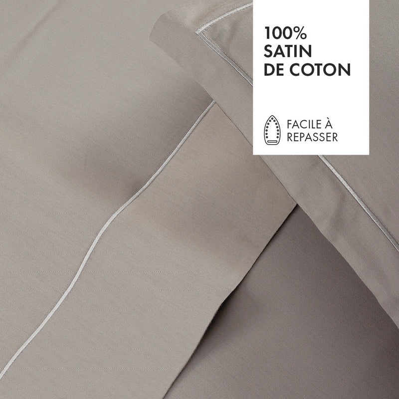 Cotton Satin Pillowcase - Plain 1 Baratta Taupe 01