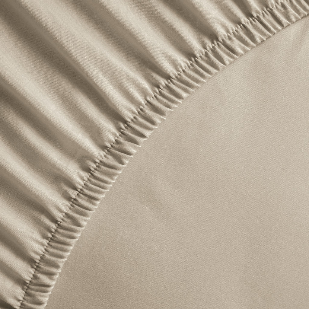 Cotton Sateen Fitted Sheet - Plain Taupe 01