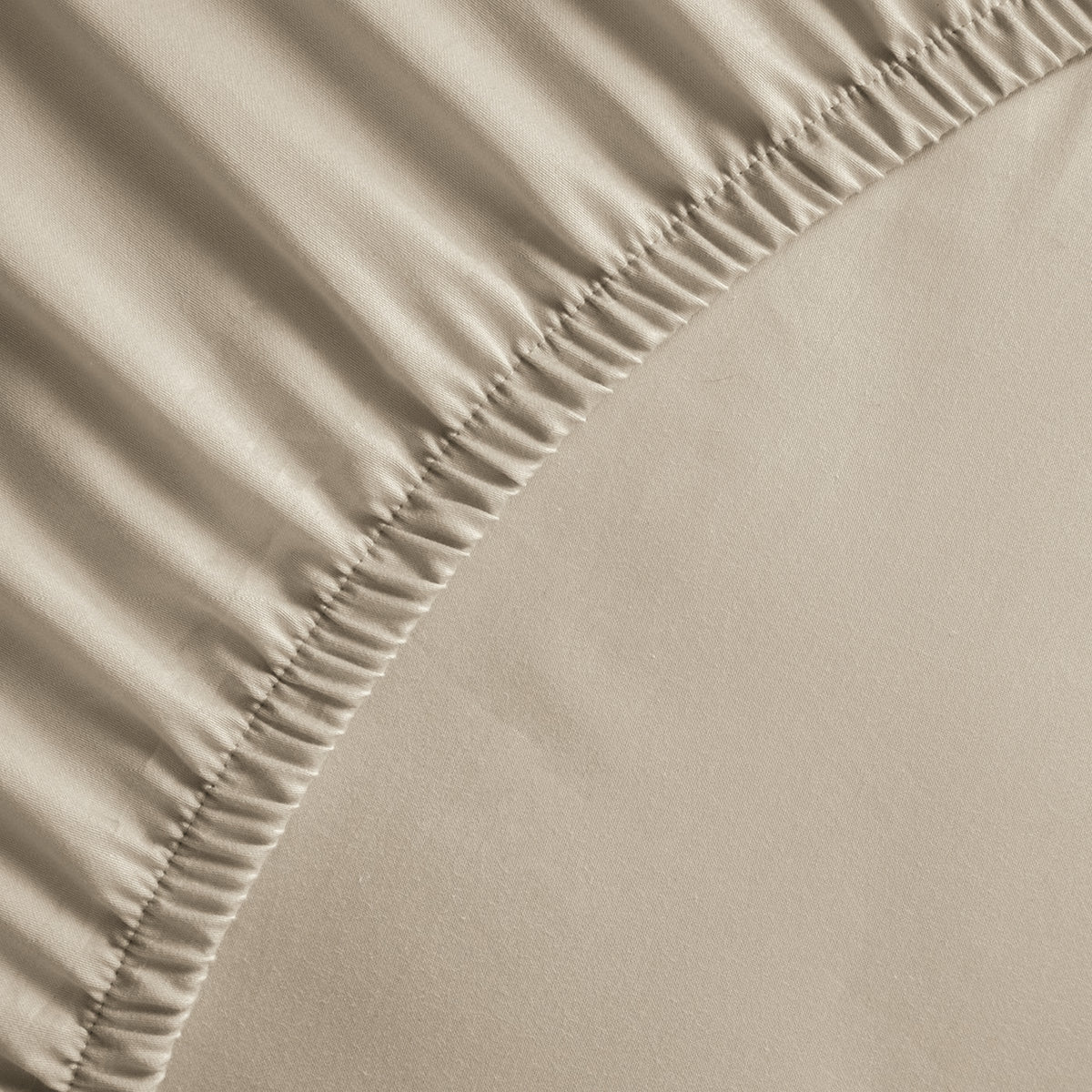 Cotton Sateen Fitted Sheet - Plain Taupe 01