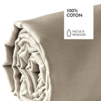 Cotton Sateen Fitted Sheet - Plain Taupe 01
