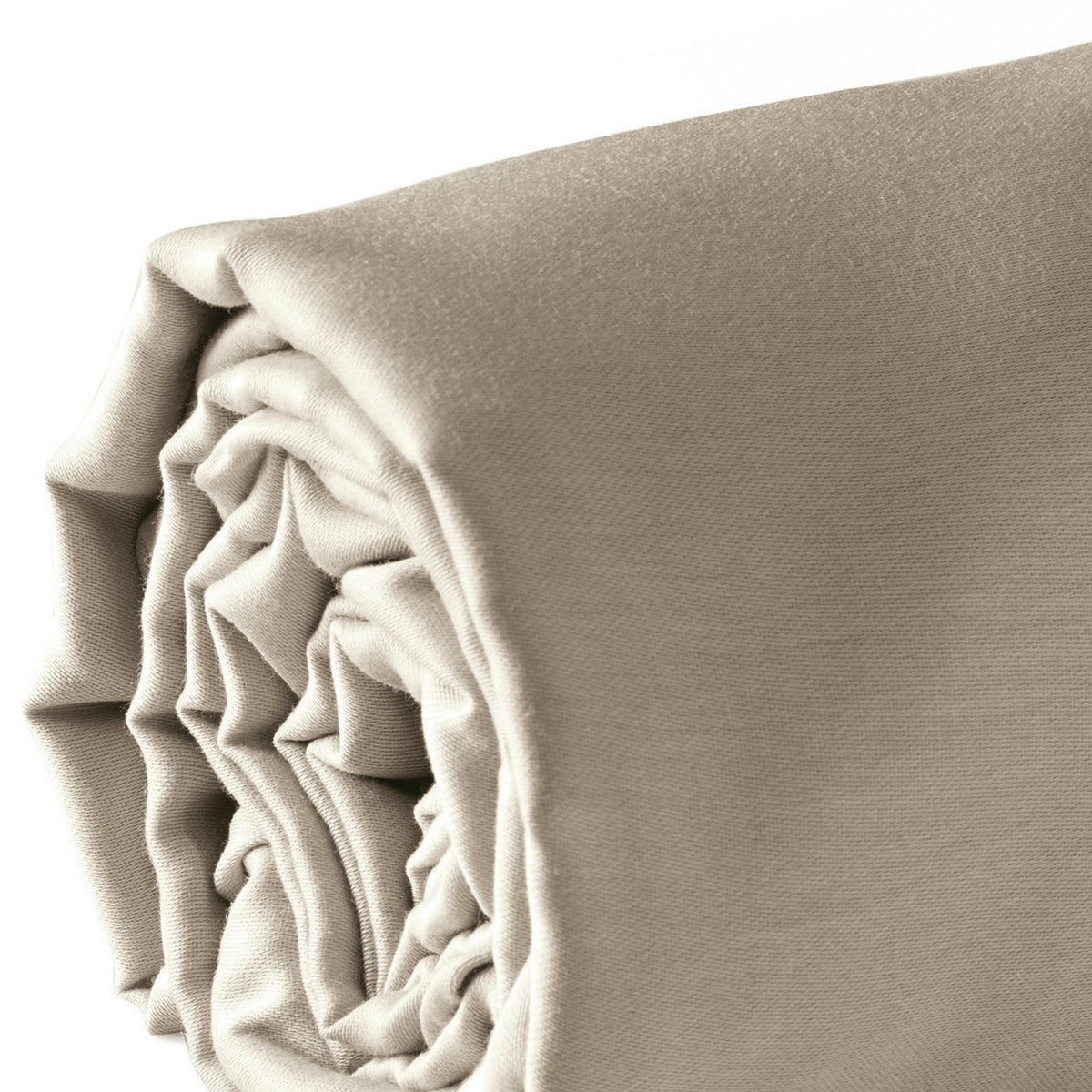 Cotton Sateen Fitted Sheet - Plain Taupe 01