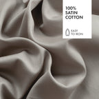 Laken katoensatijn - Uni 1 Baratta taupe 01