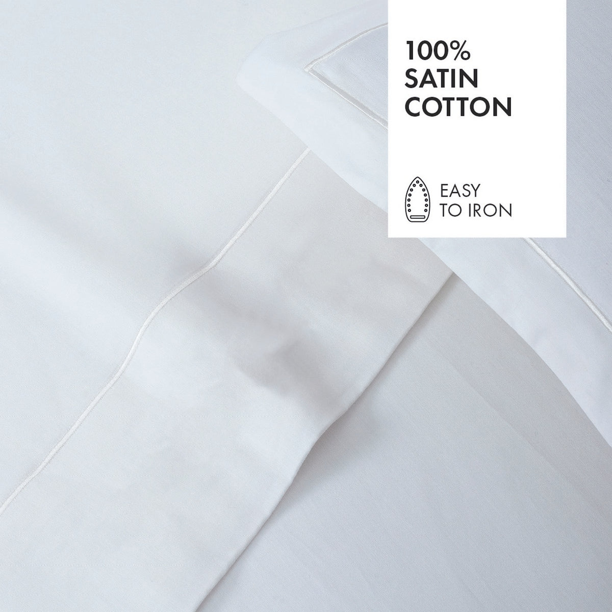 Taie D'Oreiller Satin De Coton - Uni 1 Baratta Blanc 01