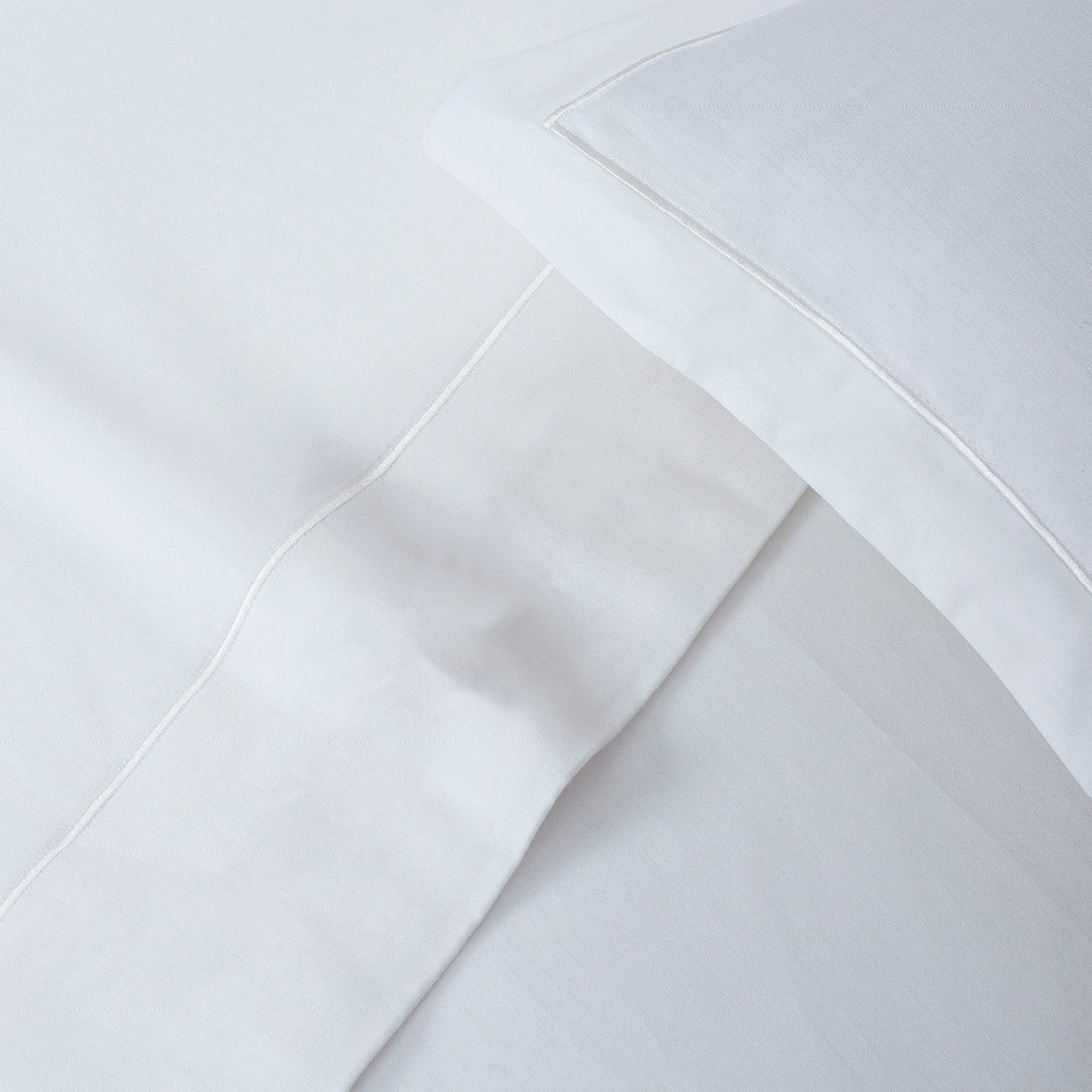 Taie D'Oreiller Satin De Coton - Uni 1 Baratta Blanc 01