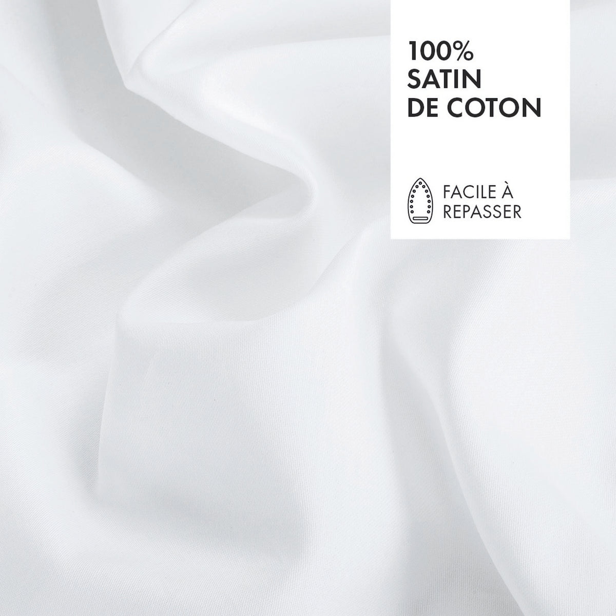 Drap Plat Satin De Coton - Uni 1 Baratta Blanc 01