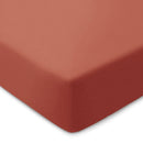 Plain Washed Cotton Fitted Sheet Orange
