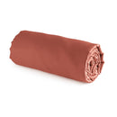 Plain Washed Cotton Fitted Sheet Orange