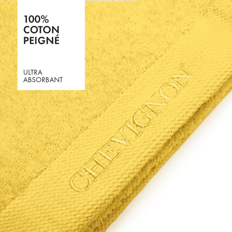 Drap De Bain Coton Peigné Lt - Lagon Jaune
