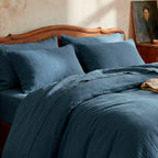 Taie D'Oreiller Gaze De Coton - Uni Bleu 14