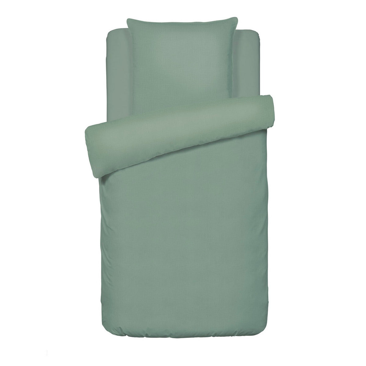 Funda Nórdica + Funda De Almohada Gasa De Algodón - Liso Verde 12