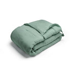 Édredon Avec Glands Gaze De Coton - Uni Vert 12