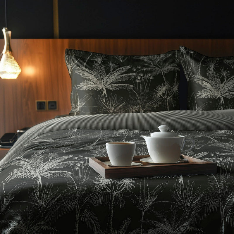 Duvet Cover + Pillowcase Cotton Satin - Eden Noir Noir