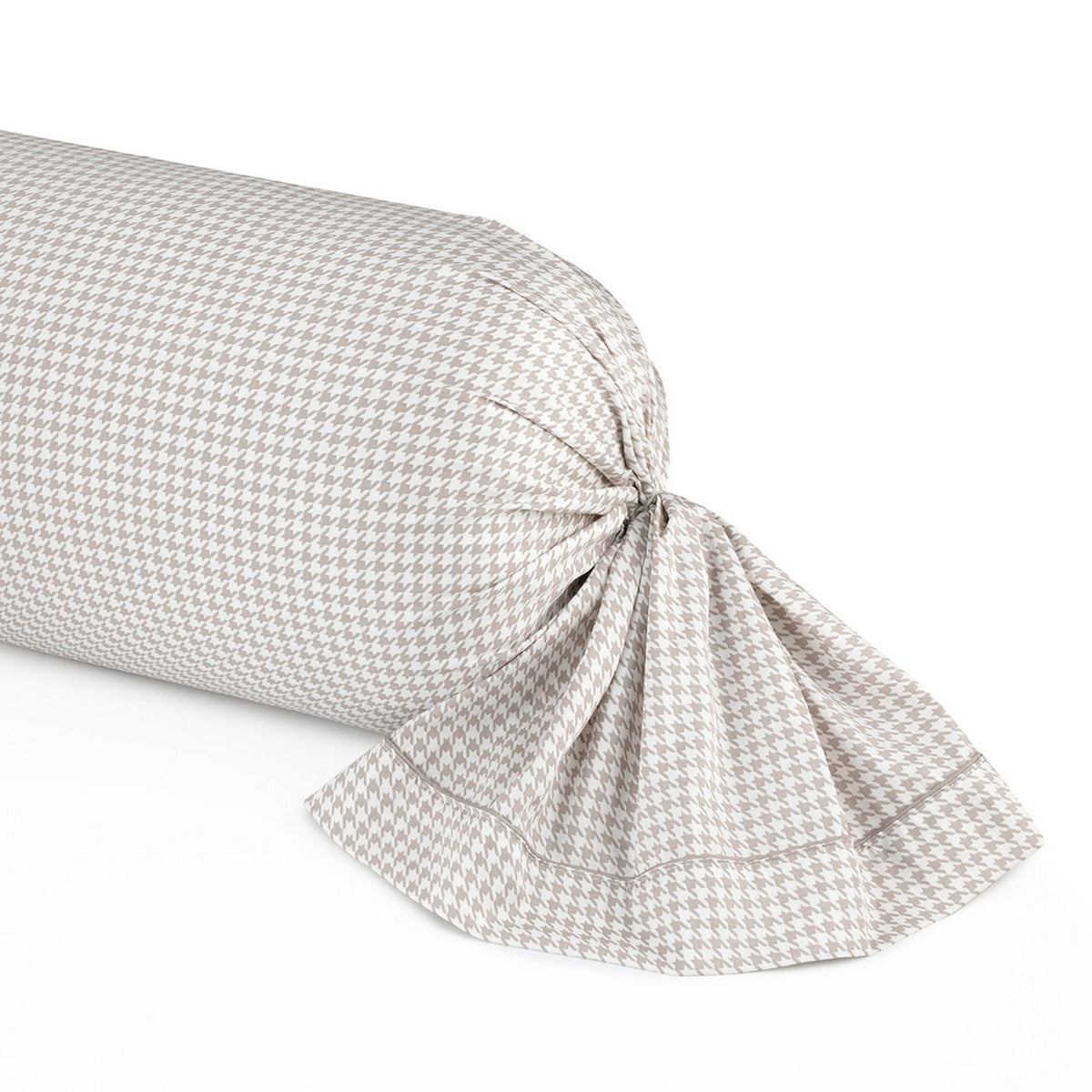 Cotton Sateen Bolster Pillowcase - Élégance Brisée Taupe