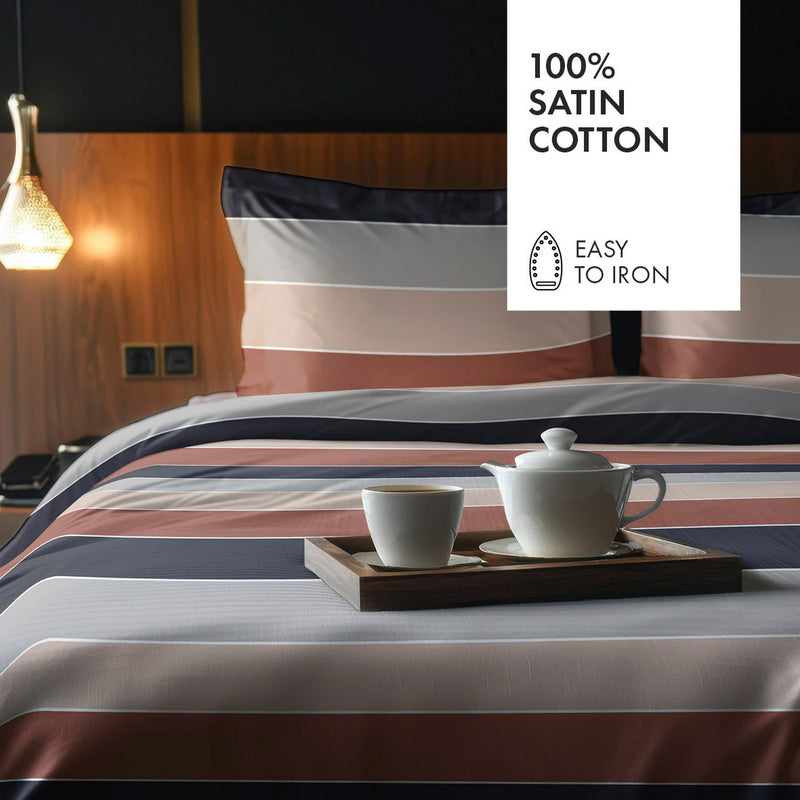 Cotton Satin Bolster Case - Soft Lands Brown