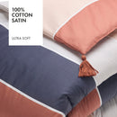 Édredon Avec Glands Satin De Coton - Terres Douces Brun