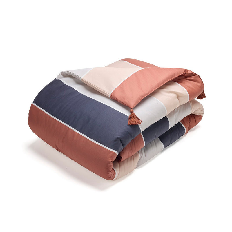 Édredon Avec Glands Satin De Coton - Terres Douces Brun