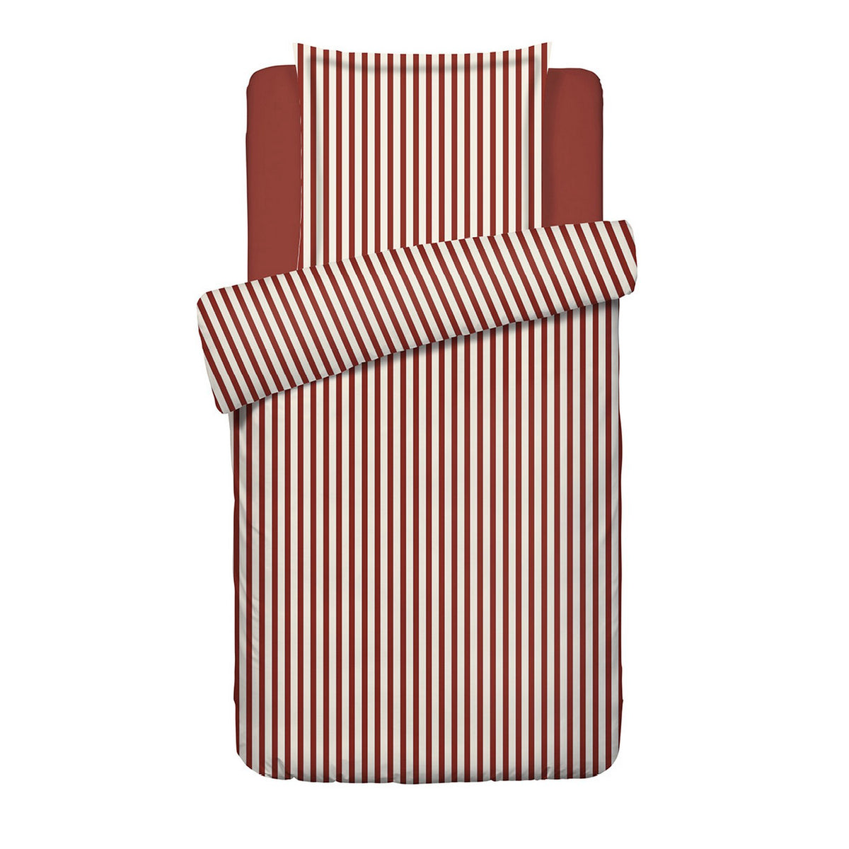 Housse De Couette + Taie D'Oreiller Satin De Coton - Tyra Rouge
