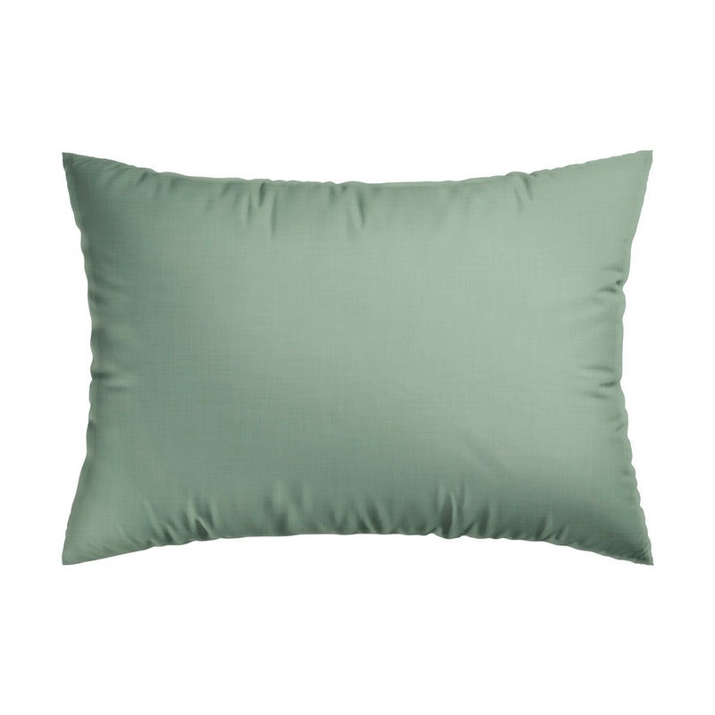 Funda de almohada lisa de algodón lavado Verde Claro