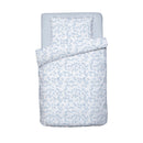 Baby Duvet Cover + Pillowcase Cotton Satin Ash Blue White