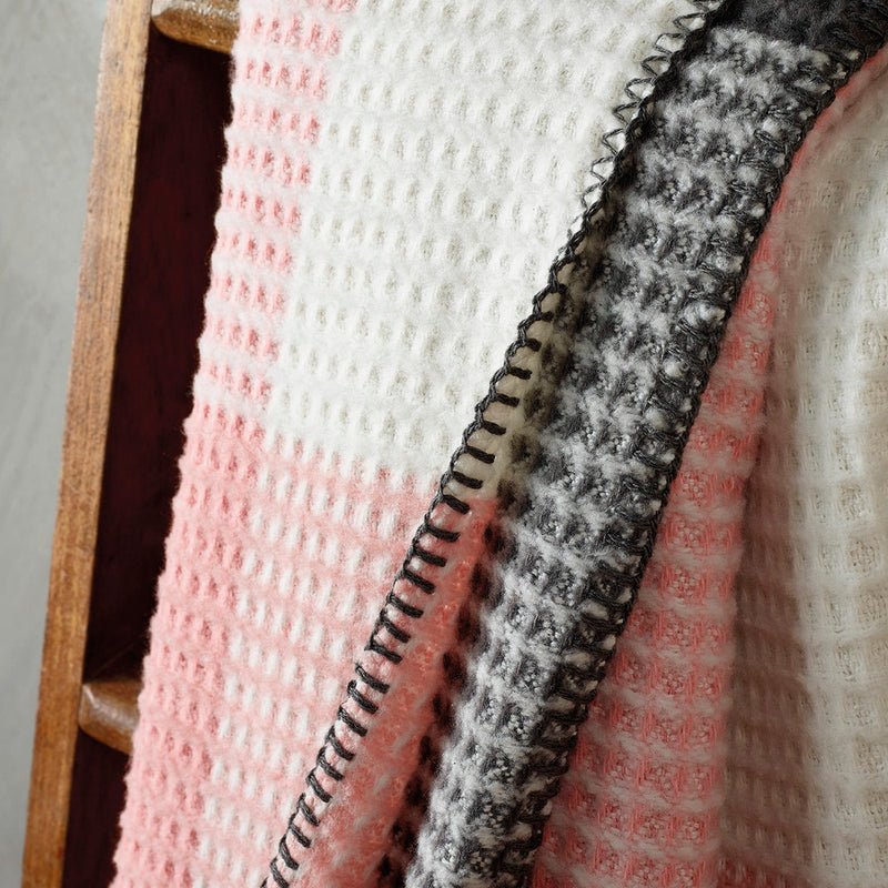 Waffle Tartan Woven Cotton Plaid - Pink / gray