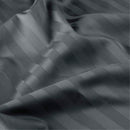 Juego de 2 fundas de almohada de satén de algodón a rayas tejidas en jacquard gris oscuro