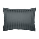 Juego de 2 fundas de almohada de satén de algodón a rayas tejidas en jacquard gris oscuro