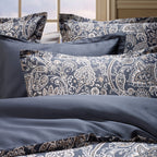 Cotton Sateen Duvet Cover + Pillowcase - Paisley Grey / Taupe