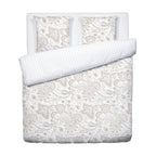 Housse De Couette + 2 Taies D'Oreiller Satin De Coton - Paisley Taupe