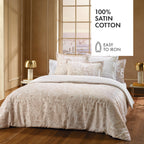 Set De 2 Taies D'Oreiller Satin De Coton - Paisley Taupe